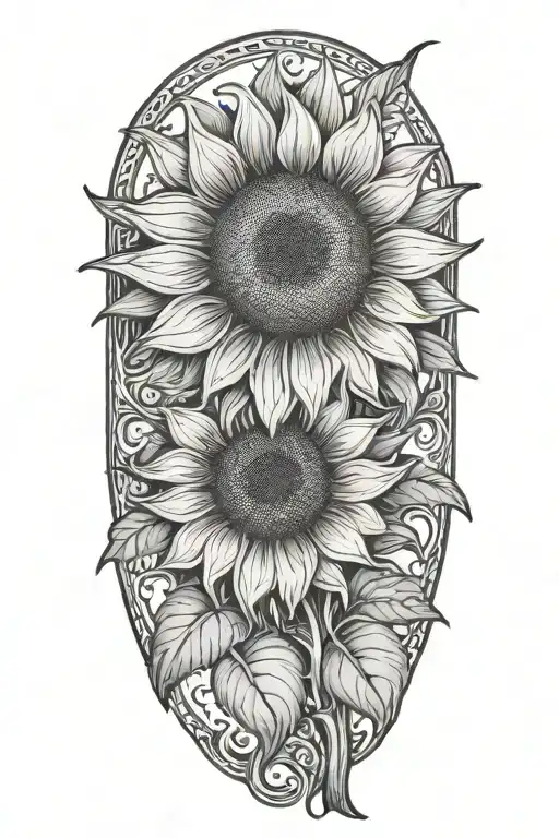 Tooled Leather Sunflower