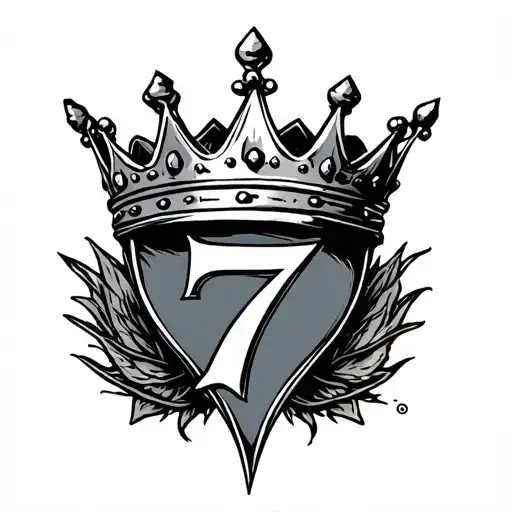 Number 7 With A King's Crown