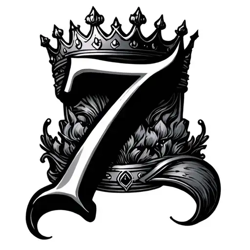 Number 7 With A King's Crown