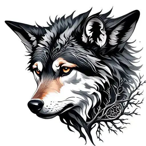 Wolf And Tree Of Life