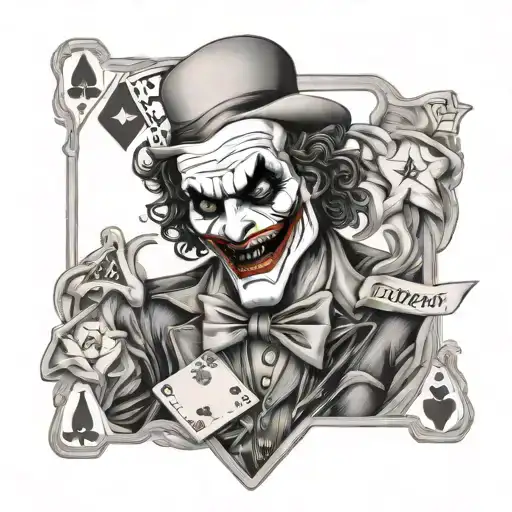 Joker Card Whit 999 At The Bodem Conner And 666 At The Top