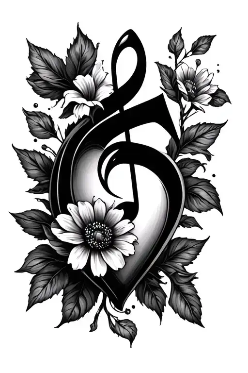 Coeur Flower Music Note