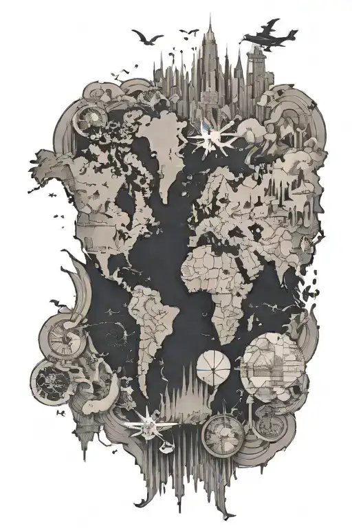 Female Siloutte World Map