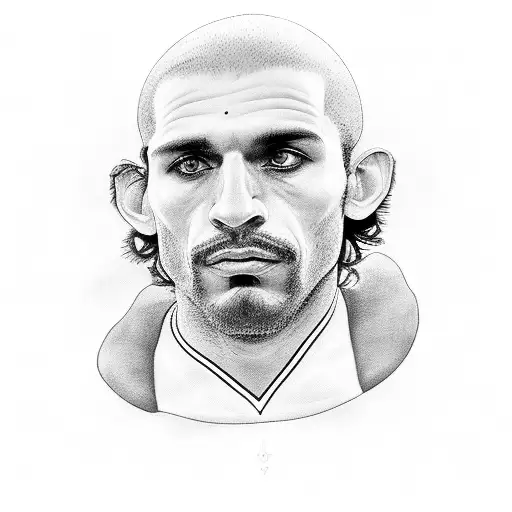 A Black-grey Portrait Of A Famous Flamengo Player