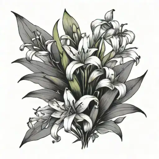 A Bouquet Of Lily Of The Valleys Simple Lineart
