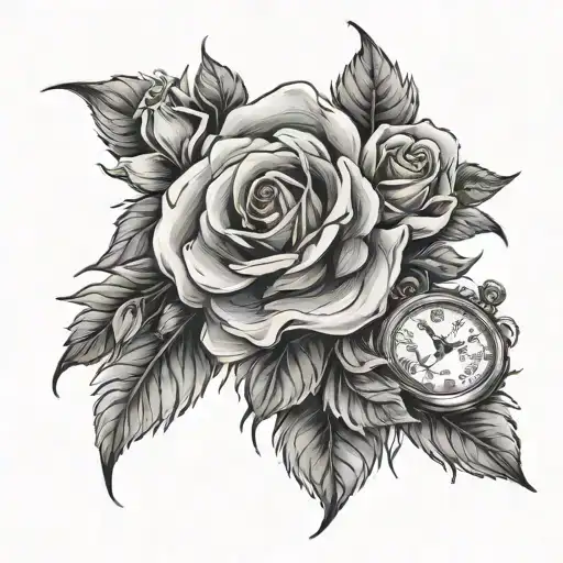 Sleeve With Roses Money And Watche Head