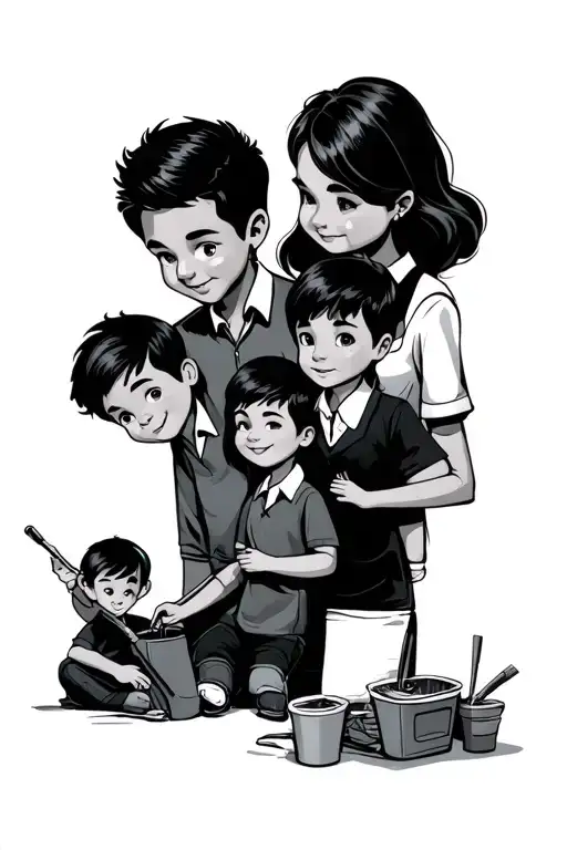 Family Of Four 2 Brothers Dad Working A Part And Mom School Teacher