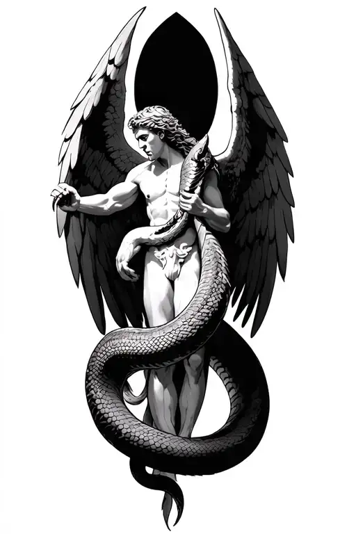 Archangel Michael Choking Snake