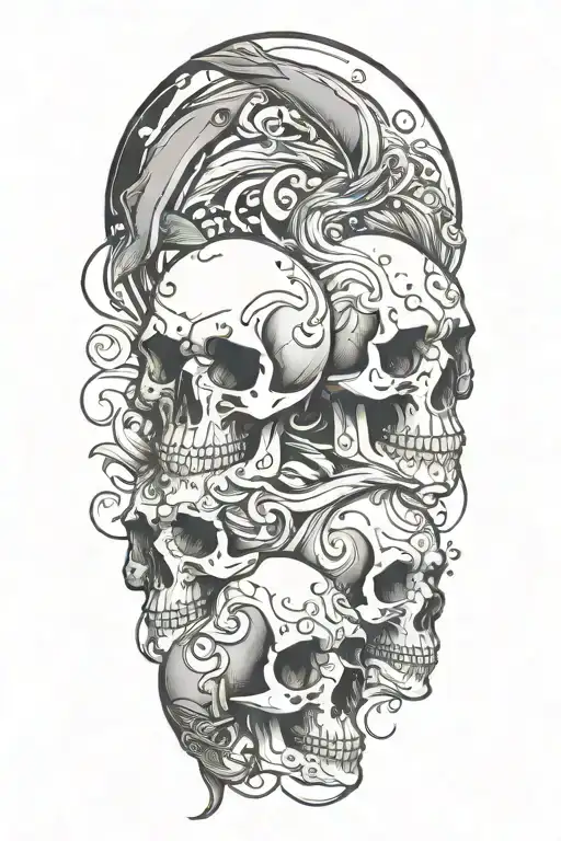 Skulls Dolphins Swimming