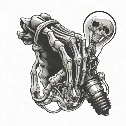 Skeleton Hand Holding Lightbulb