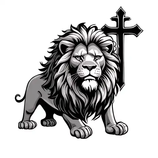 Lion And Cross