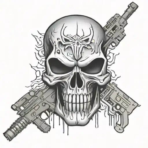 Punisher Skull With Hk416