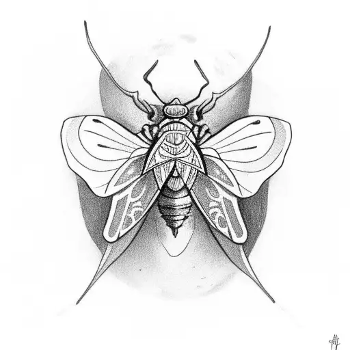 A Moth Emerging From A Moonlit Ocean