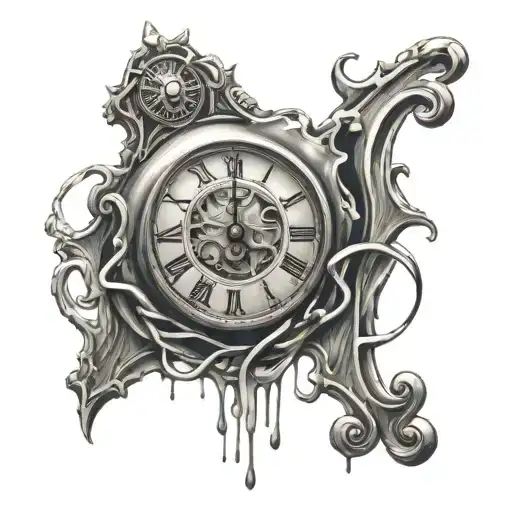 Melting Clock Behind Wire