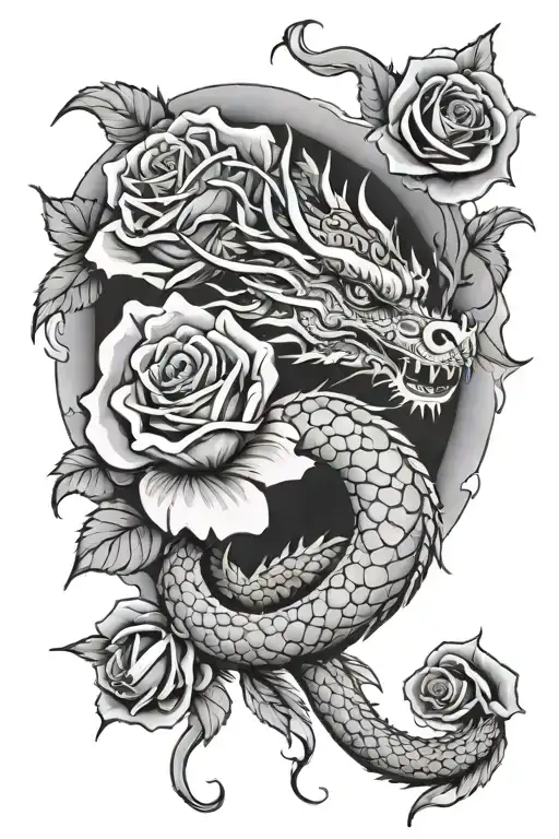 Roses Dragon Wrapped