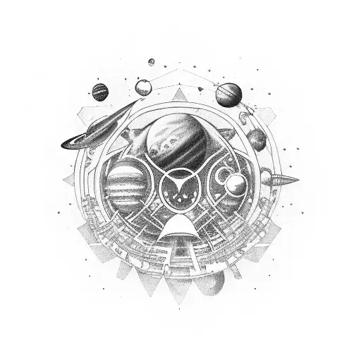 A Cosmic Orchestra Playing Music In Outer Space