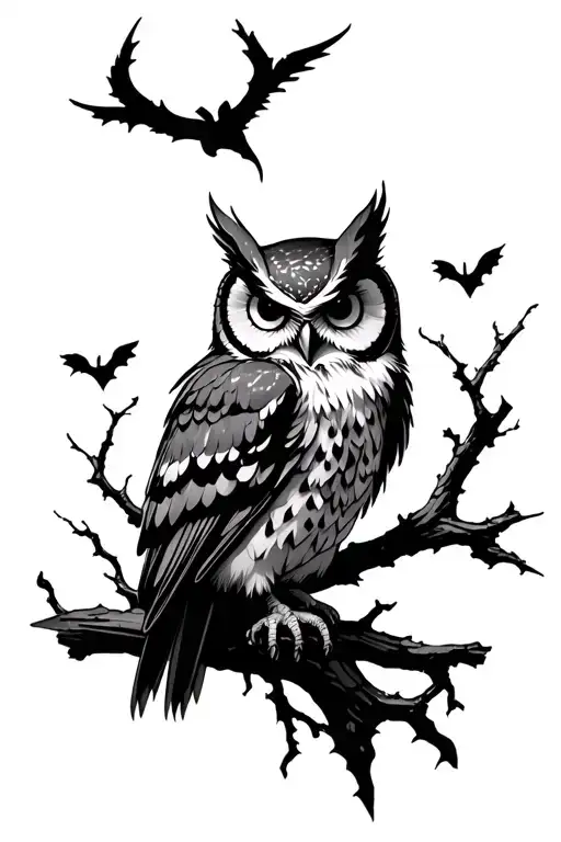 Gothic Emo Owl Perched