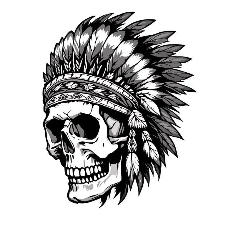 Grateful Dead With Native American Skull