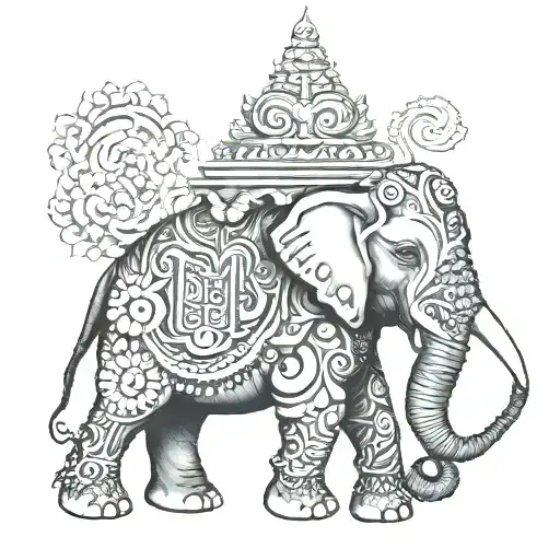 Elephant And Buddhist
