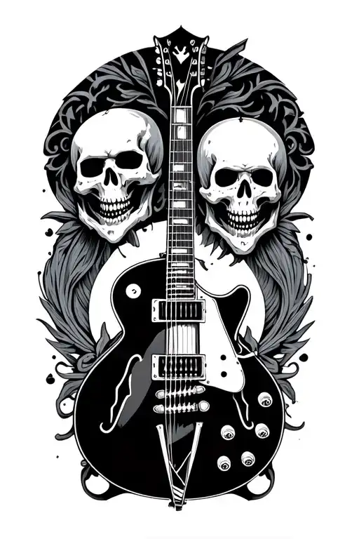 Sg Guitar With Skull Surrounded
