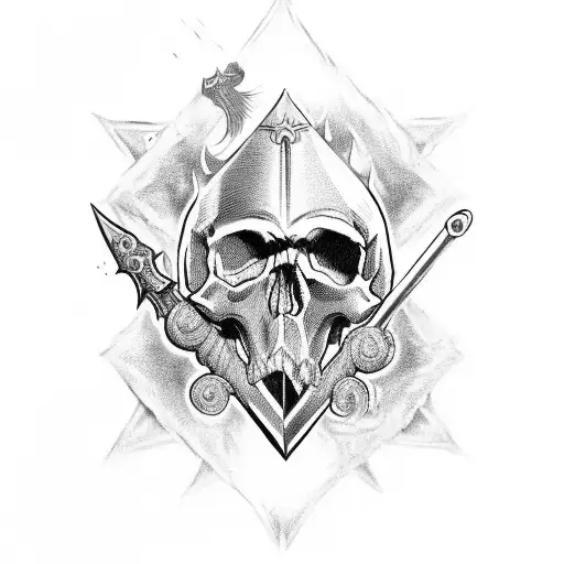 Skull Head King And Queen Incorporated With Ace Of Spades With Good Vs Evil Background