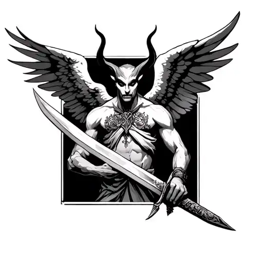 Devil Angel Holding Sword