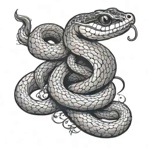 Snake Wrapped With Guns Money Drugs