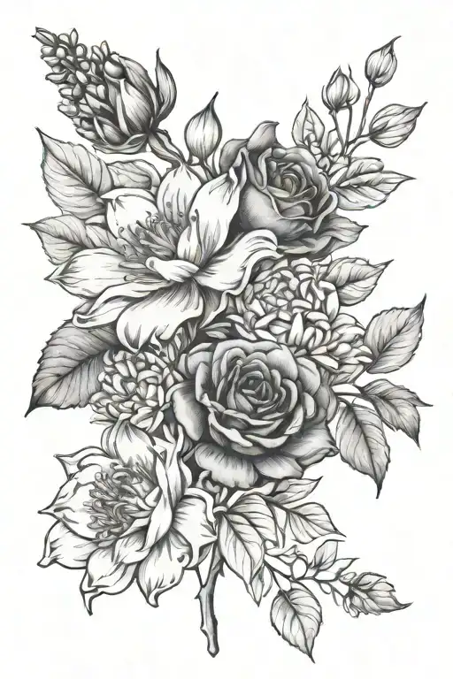 July September May Birth Flower Bouquet