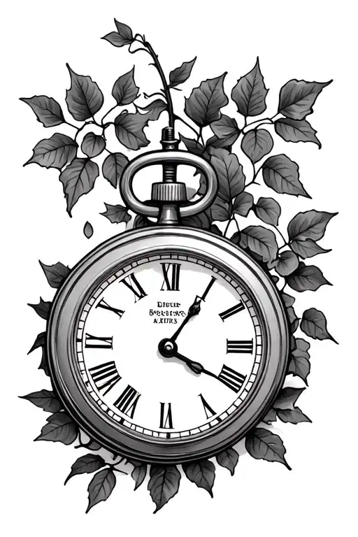 Stop Watch And Ivy Plant
