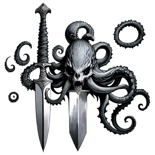 Kraken Wrapped Around A Dagger