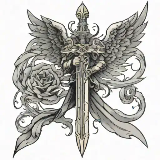 Archangel Michael Sword Lightning Rose