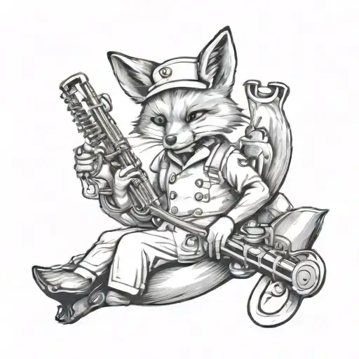 A Fox Wearing A Nurse's Hat Surrounded By Children Playing With Musical Instruments