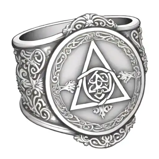 Signet Ring With Trinity God