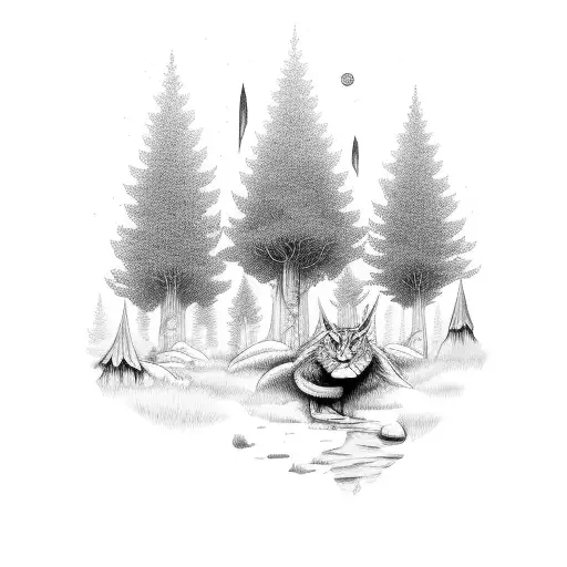 Curupira In A Mystical Forest