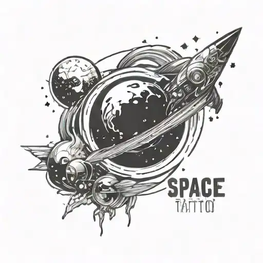 Space Tattoo With A Motivational Text