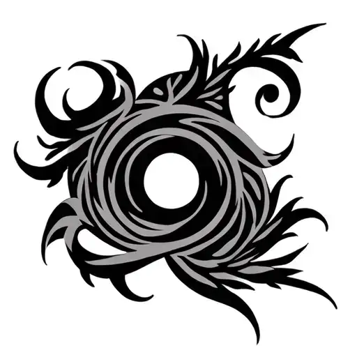 Circle Within A Circle Three Times With A Tribal Design