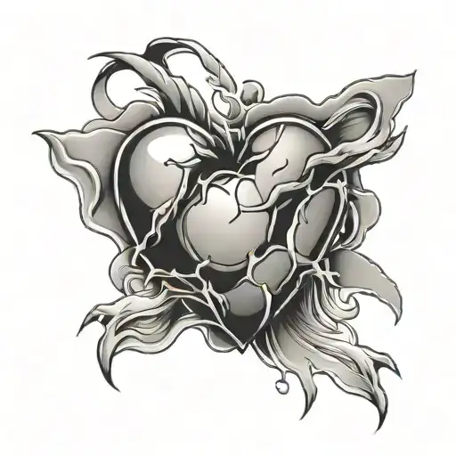 Football Ball Breaking Into Heart