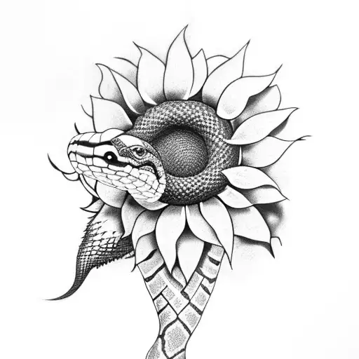 Snake With Sunflower