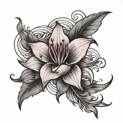 Fuschia Flower And The Ocean Waves