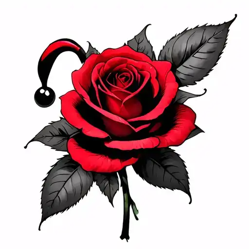 Red Rose With Harley Quinn