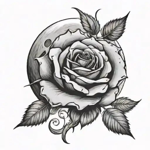Moon And Rose