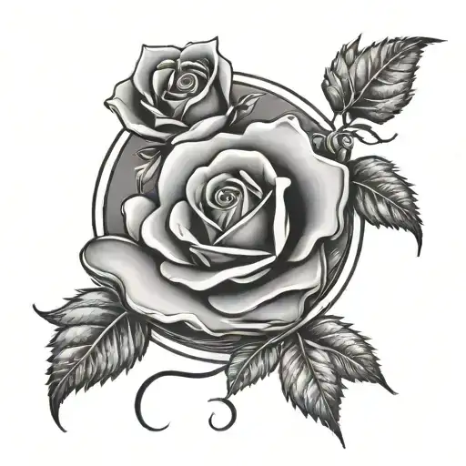 Moon And Rose Intertwined