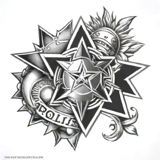 Police Star And Sun Combined