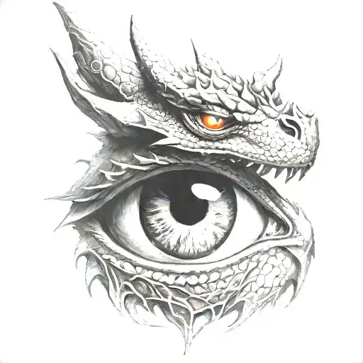 Male Serious Dragon Eye With Four Pupils