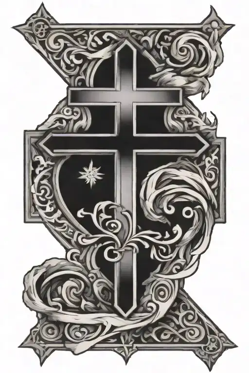 Cross With The Word Rise