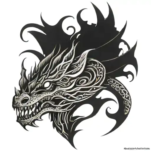 Tattoo Dragon Treble Clef Scars From Under The Skin On The Wrist