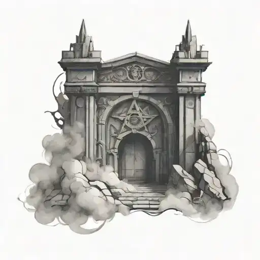 Hevaen Gate With God Trinity Symbol