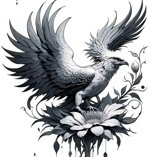 Phoenix Rising From Locus Flower