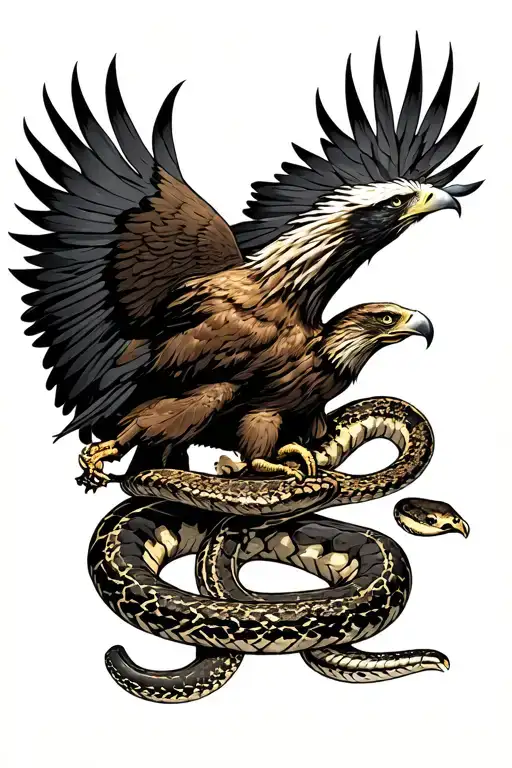 Golden Eagle And Rattle Snake Fighting
