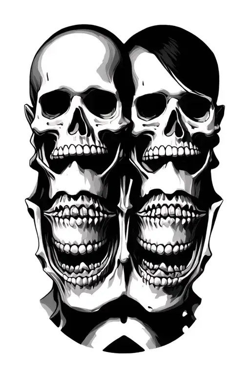 3 Skeleton Heads Covering Mouth Covering Ears Covering Eyes